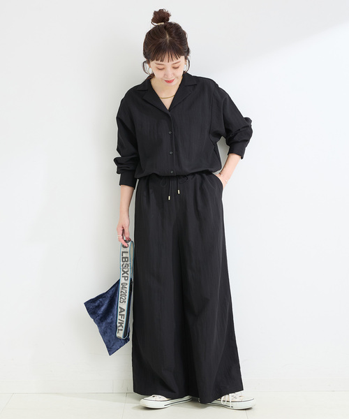 B.C STOCK(ベーセーストック)の「【WEB限定】手洗い可 / ジャンプスーツLS(つなぎ/オールインワン・レディース・ブラック/ベージュ・FREE)」の3枚目の写真