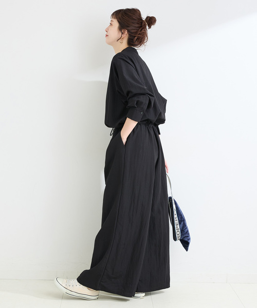 B.C STOCK(ベーセーストック)の「【WEB限定】手洗い可 / ジャンプスーツLS(つなぎ/オールインワン・レディース・ブラック/ベージュ・FREE)」の4枚目の写真