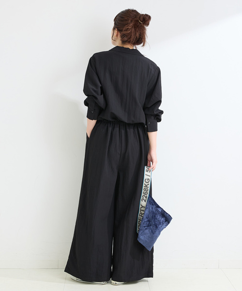 B.C STOCK(ベーセーストック)の「【WEB限定】手洗い可 / ジャンプスーツLS(つなぎ/オールインワン・レディース・ブラック/ベージュ・FREE)」の6枚目の写真