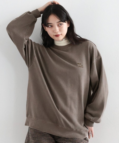 RAGEBLUE(レイジブルー)の「ロゴ刺繍ピグメント裏毛プルオーバー(スウェット・レディース・ブラウン/イエロー/レッド・FREE)」の9枚目の写真