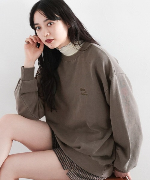 RAGEBLUE(レイジブルー)の「ロゴ刺繍ピグメント裏毛プルオーバー(スウェット・レディース・ブラウン/イエロー/レッド・FREE)」の10枚目の写真