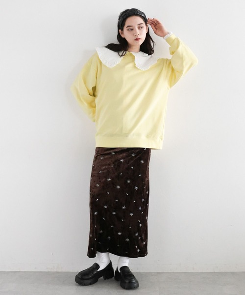 RAGEBLUE(レイジブルー)の「ロゴ刺繍ピグメント裏毛プルオーバー(スウェット・レディース・ブラウン/イエロー/レッド・FREE)」の12枚目の写真