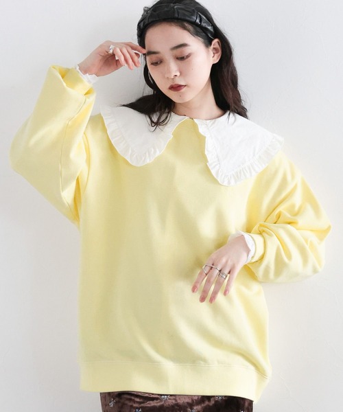 RAGEBLUE(レイジブルー)の「ロゴ刺繍ピグメント裏毛プルオーバー(スウェット・レディース・ブラウン/イエロー/レッド・FREE)」の15枚目の写真