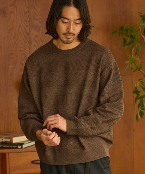 ジオメトリック クルーネックニット アーガイル / ボーダー【THE CRAFT