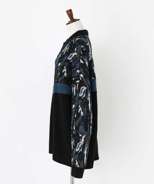 kOhAKU（コハク）の「『アート柄切替ポロニット』（ニット/セーター・レディース・ブラック・FREE）」の18枚目の写真