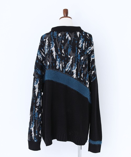 kOhAKU（コハク）の「『アート柄切替ポロニット』（ニット/セーター・レディース・ブラック・FREE）」の19枚目の写真