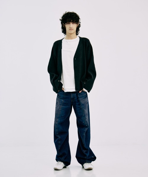 CONZ(コンズ)の「RIB OVER SIZE CARDIGAN(カーディガン/ボレロ・メンズ・ブラック/ダークグレー・2/3/1)」の3枚目の写真