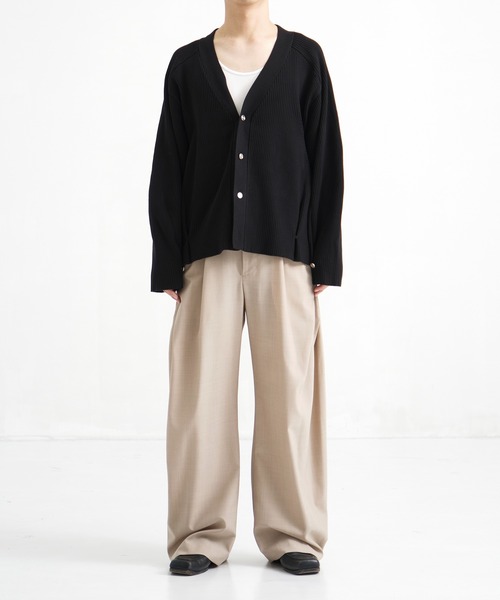 CONZ(コンズ)の「RIB OVER SIZE CARDIGAN(カーディガン/ボレロ・メンズ・ブラック/ダークグレー・2/3/1)」の7枚目の写真