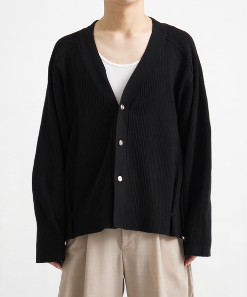 CONZ(コンズ)の「RIB OVER SIZE CARDIGAN(カーディガン/ボレロ・メンズ・ブラック/ダークグレー・2/3/1)」の8枚目の写真
