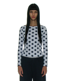PARTIMENTO WOMEN（パルティメントウィメン）の「Dot All Over Printed Long Sleeve Tee_White（Tシャツ/カットソー）」