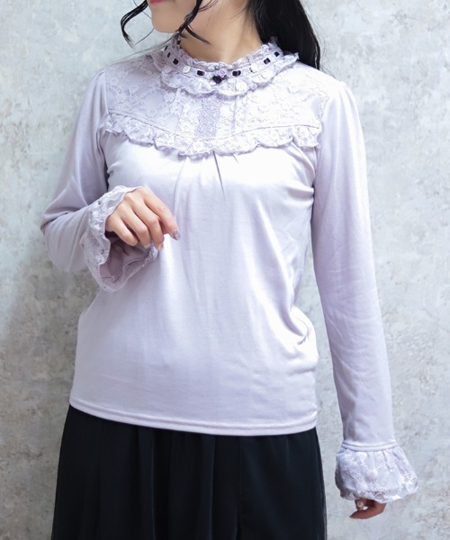 axes femme(アクシーズファム)の「HOT femme(ホットファム)ローズインナー(Tシャツ/カットソー・レディース・ラベンダー/ホワイト/ブラック/ピンク・FREE)」の3枚目の写真