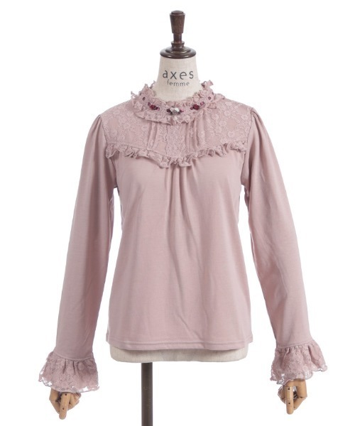 axes femme(アクシーズファム)の「HOT femme(ホットファム)ローズインナー(Tシャツ/カットソー・レディース・ラベンダー/ホワイト/ブラック/ピンク・FREE)」の4枚目の写真