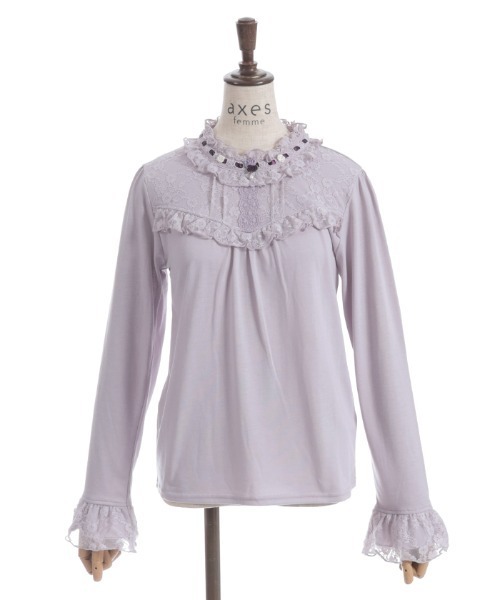 axes femme(アクシーズファム)の「HOT femme(ホットファム)ローズインナー(Tシャツ/カットソー・レディース・ラベンダー/ホワイト/ブラック/ピンク・FREE)」の12枚目の写真