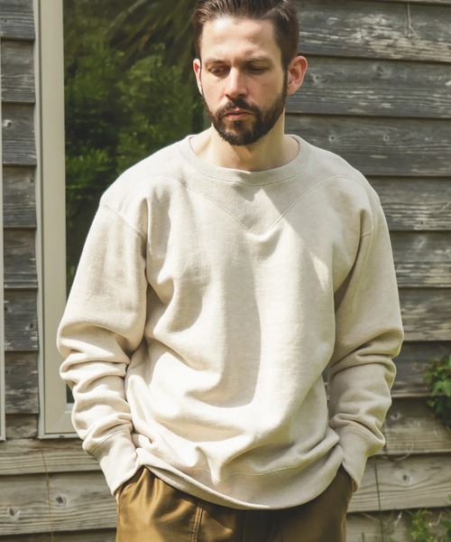 MR.OLIVE(ミスターオリーブ)の「【MR.OLIVE/ミスターオリーブ】FRENCH TERRY RAFFY COTTON /GUSSET YOKE SHIRT(スウェット・メンズ・オフホワイト/グレー・M/L)」の3枚目の写真