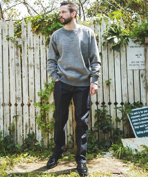 MR.OLIVE(ミスターオリーブ)の「【MR.OLIVE/ミスターオリーブ】FRENCH TERRY RAFFY COTTON /GUSSET YOKE SHIRT(スウェット・メンズ・オフホワイト/グレー・M/L)」の6枚目の写真