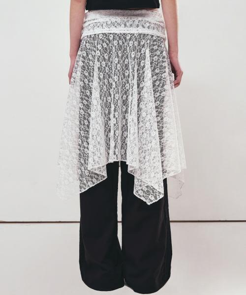 NICK&NICOLE（ニックアンドニコール）の「LACE SHIRRING FLARE MIDI SKIRT_IVORY（スカート・レディース・その他・FREE）」の4枚目の写真