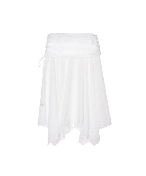 NICK&NICOLE（ニックアンドニコール）の「LACE SHIRRING FLARE MIDI SKIRT_IVORY（スカート・レディース・その他・FREE）」の6枚目の写真