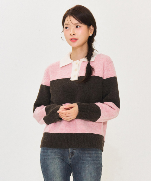 CHASECULT（チェイスカルト）の「レディース カラーブロックカラーセーター-ピンク（ニット/セーター・レディース・PINK・90/85）」の2枚目の写真