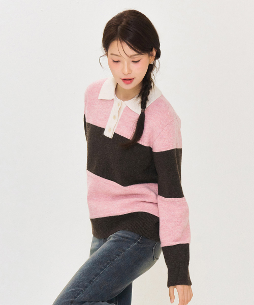 CHASECULT（チェイスカルト）の「レディース カラーブロックカラーセーター-ピンク（ニット/セーター・レディース・PINK・90/85）」の4枚目の写真