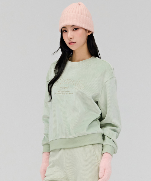 CHASECULT（チェイスカルト）の「女性起毛刺繍スウェットTシャツ-ミント（スウェット・レディース・ミント・90/85）」の2枚目の写真