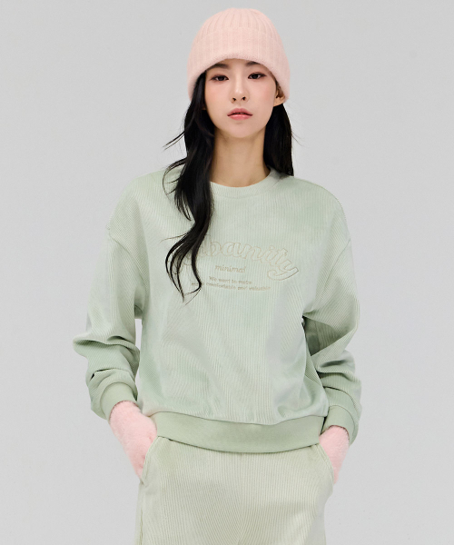 CHASECULT（チェイスカルト）の「女性起毛刺繍スウェットTシャツ-ミント（スウェット・レディース・ミント・90/85）」の4枚目の写真