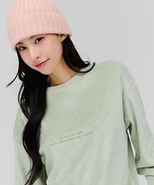 CHASECULT（チェイスカルト）の「女性起毛刺繍スウェットTシャツ-ミント（スウェット・レディース・ミント・90/85）」の5枚目の写真