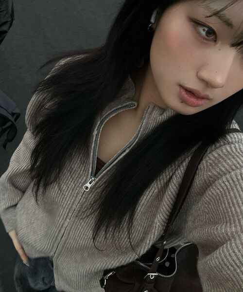 XERO（ゼロ）の「ハーフジップクロップカーディガン [ベージュ]（カーディガン/ボレロ・レディース・その他・MEDIUM/LARGE）」の5枚目の写真