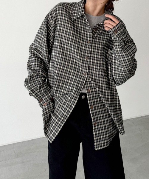 CANAL JEAN(キャナルジーン)の「El mar 起毛スムースベーシックロンT(Tシャツ/カットソー・レディース・アイボリー/ブラック/ヘザーグレー/ブラウン・ONE SIZE)」の11枚目の写真