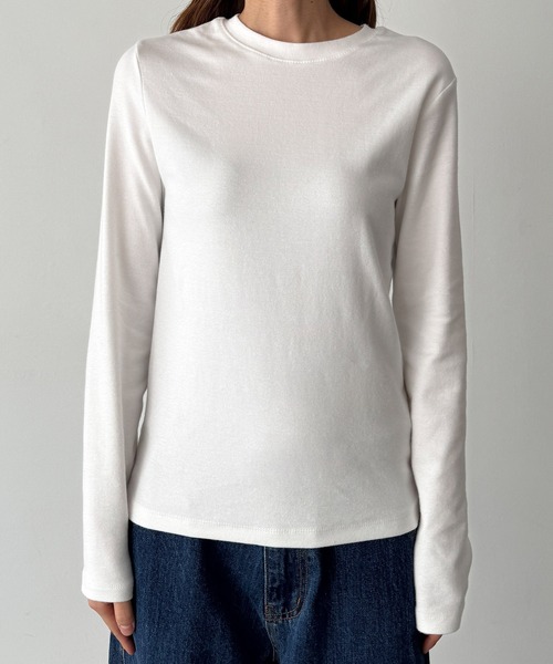 CANAL JEAN(キャナルジーン)の「El mar 起毛スムースベーシックロンT(Tシャツ/カットソー・レディース・アイボリー/ブラック/ヘザーグレー/ブラウン・ONE SIZE)」の15枚目の写真