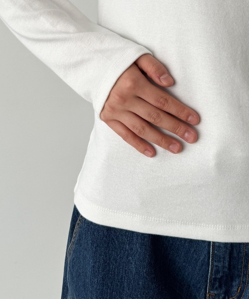 CANAL JEAN(キャナルジーン)の「El mar 起毛スムースベーシックロンT(Tシャツ/カットソー・レディース・アイボリー/ブラック/ヘザーグレー/ブラウン・ONE SIZE)」の19枚目の写真