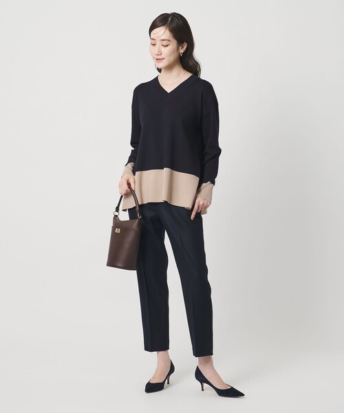 UNITED ARROWS（ユナイテッドアローズ）の「ウールブレンド Vネックニット ‐ウォッシャブル‐（ニット/セーター・レディース・その他7/その他1/モカ・FREE）」の5枚目の写真