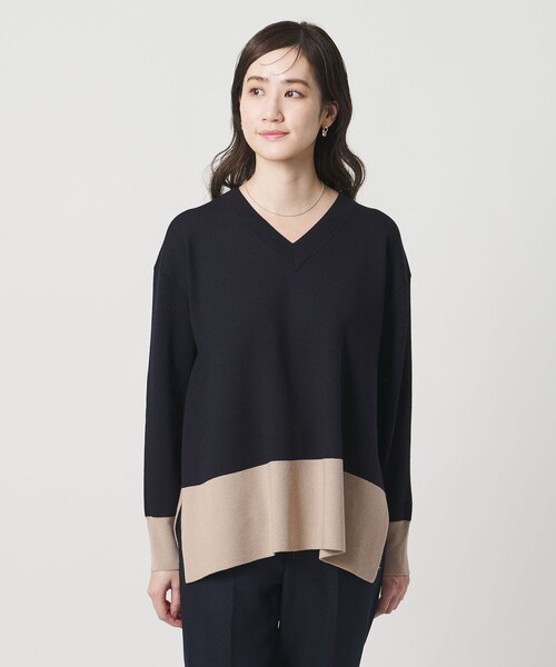 UNITED ARROWS（ユナイテッドアローズ）の「ウールブレンド Vネックニット ‐ウォッシャブル‐（ニット/セーター・レディース・その他7/その他1/モカ・FREE）」の12枚目の写真