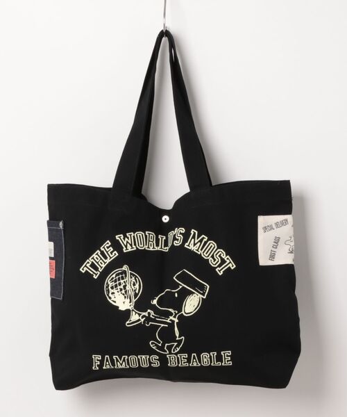 SNOOPY×OLD BETTY'S（スヌーピーカケルオールドベティーズ）の「スヌーピー【SNOOPY】Heavy Canvas Tote Bag (SNOOPY)（トートバッグ・レディース・キャメル/ネイビー/ブラック・FREE）」の11枚目の写真