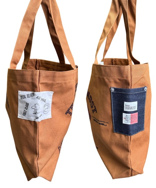 SNOOPY×OLD BETTY'S（スヌーピーカケルオールドベティーズ）の「スヌーピー【SNOOPY】Heavy Canvas Tote Bag (SNOOPY)（トートバッグ・レディース・キャメル/ネイビー/ブラック・FREE）」の8枚目の写真