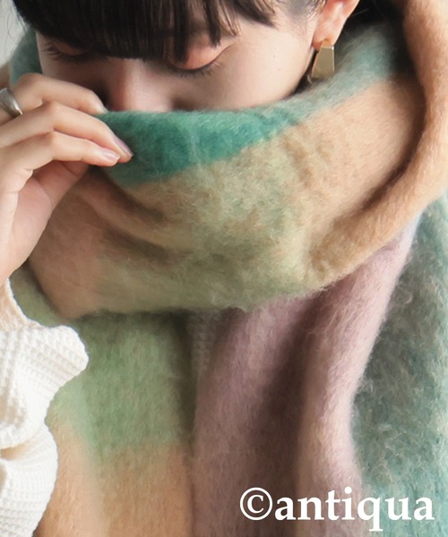 antiqua（アンティカ）の「チェックストール（ストール/ショール・レディース・ブラウン/ピンク・FREE）」の5枚目の写真