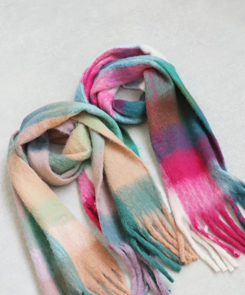 antiqua（アンティカ）の「チェックストール（ストール/ショール・レディース・ブラウン/ピンク・FREE）」の11枚目の写真