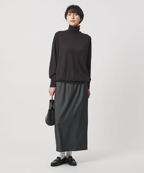 UNITED ARROWS（ユナイテッドアローズ）の「2タック デニムライク ロングスカート ‐ウォッシャブル‐（スカート・レディース・ブラック/ネイビー・38/36）」の22枚目の写真