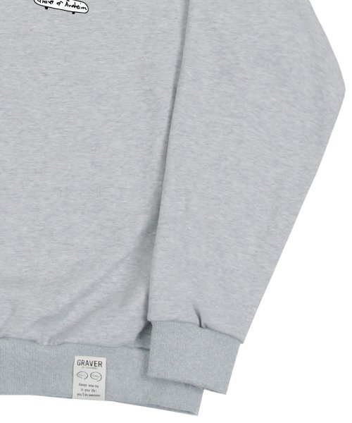 GRAVER（グレーバー）の「[ユニセックス]フラワーボードスマイルマンツーマン_グレー（スウェット・レディース・グレー・LARGE/MEDIUM/X-LARGE/SMALL）」の4枚目の写真