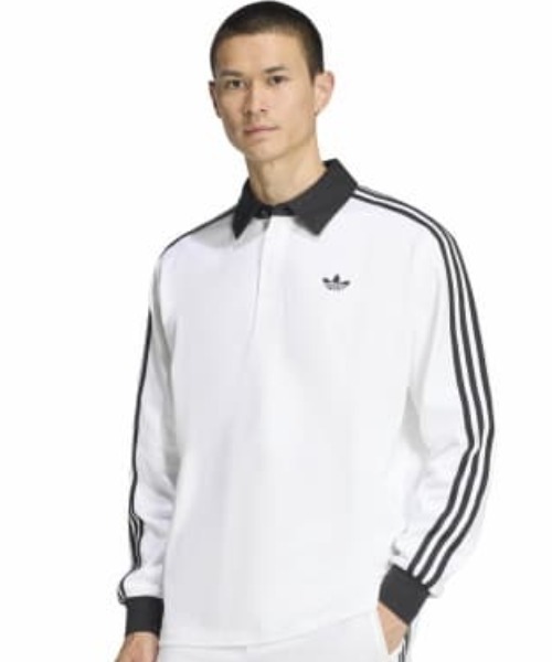 adidas 3-STRIPES RUGBY LONGSLEEVE POLO / アディダス 3 ストライプ