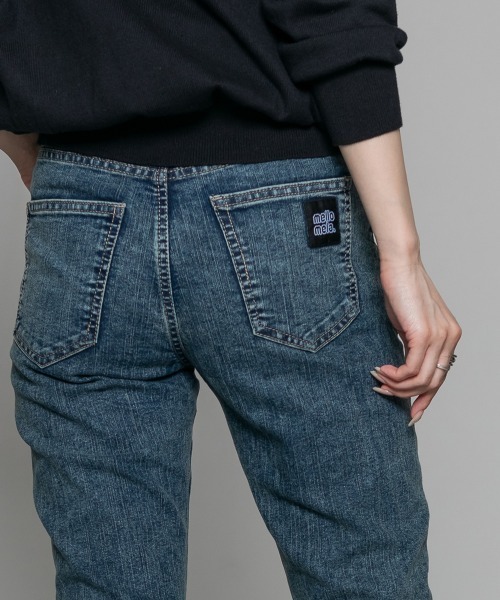 mellomela.(メロメラ)の「【脚長×美脚を叶える】フレアスキニーストレッチデニムパンツ(デニムパンツ・レディース・ネイビー/ライトブルー/ブルー系その他3・S/M/L/LL)」の4枚目の写真