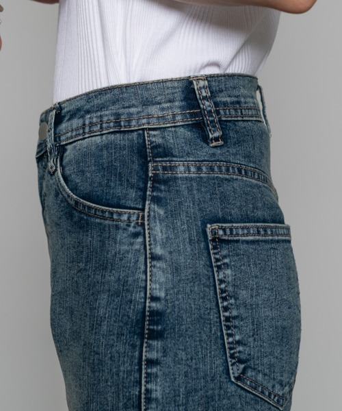 mellomela.(メロメラ)の「【脚長×美脚を叶える】フレアスキニーストレッチデニムパンツ(デニムパンツ・レディース・ネイビー/ライトブルー/ブルー系その他3・S/M/L/LL)」の8枚目の写真
