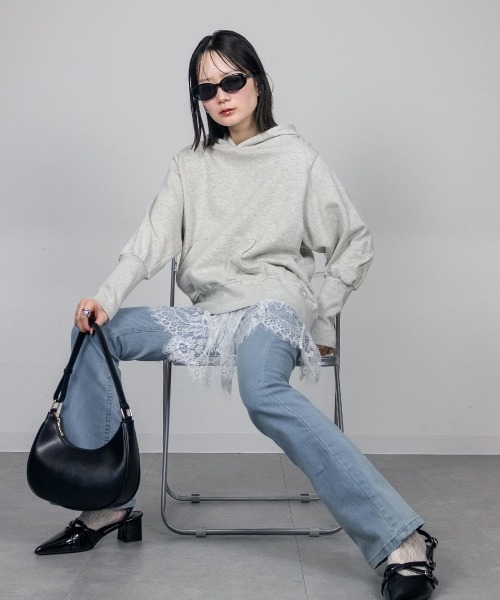 mellomela.(メロメラ)の「【脚長×美脚を叶える】フレアスキニーストレッチデニムパンツ(デニムパンツ・レディース・ネイビー/ライトブルー/ブルー系その他3・S/M/L/LL)」の16枚目の写真