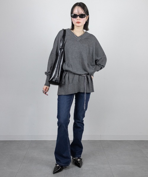 mellomela.(メロメラ)の「【脚長×美脚を叶える】フレアスキニーストレッチデニムパンツ(デニムパンツ・レディース・ネイビー/ライトブルー/ブルー系その他3・S/M/L/LL)」の20枚目の写真