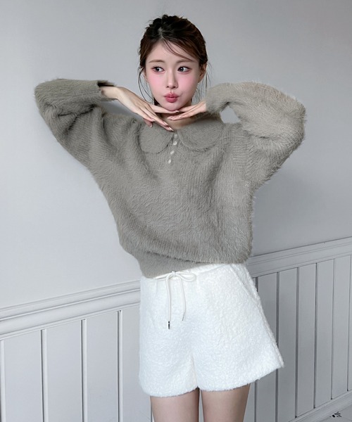 by muni:r(バイ ムニール)の「【着用動画あり・4色展開】ソフトショートパンツ(その他パンツ・レディース・ブラック/アイボリー/ベージュ/グレー・FREE)」の7枚目の写真