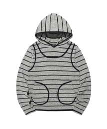 STRIPE SLEEVELESS HOODIE_GREY(NG2FFFM401A)