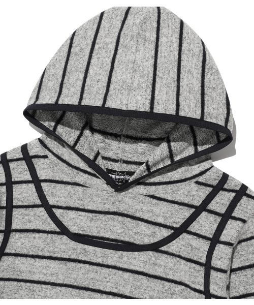 NICE GHOST CLUB（ナイスゴーストクラブ）の「STRIPE SLEEVELESS HOODIE_GREY(NG2FFFM401A)（パーカー・レディース・グレー・SMALL/MEDIUM）」の3枚目の写真