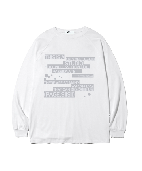 PAGESIISII(ページシシ)の「スクエアボックステキストプリントオーバーサイズロングスリーブホワイト(Tシャツ/カットソー・レディース・その他・MEDIUM/LARGE)」の1枚目の写真