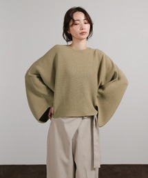【Et】Dolman Sleeve Short Rib Knit