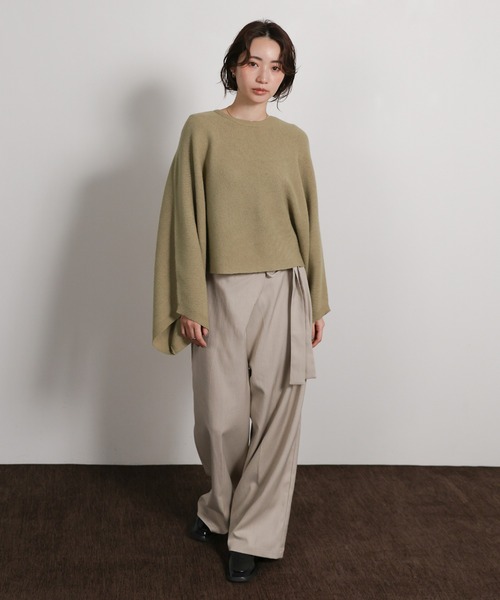 select MOCA Et(セレクトモカエト)の「【Et】Dolman Sleeve Short Rib Knit(ニット/セーター・レディース・ベージュ/チャコール/ブラック・FREE)」の9枚目の写真
