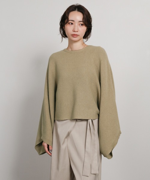 select MOCA Et(セレクトモカエト)の「【Et】Dolman Sleeve Short Rib Knit(ニット/セーター・レディース・ベージュ/チャコール/ブラック・FREE)」の8枚目の写真